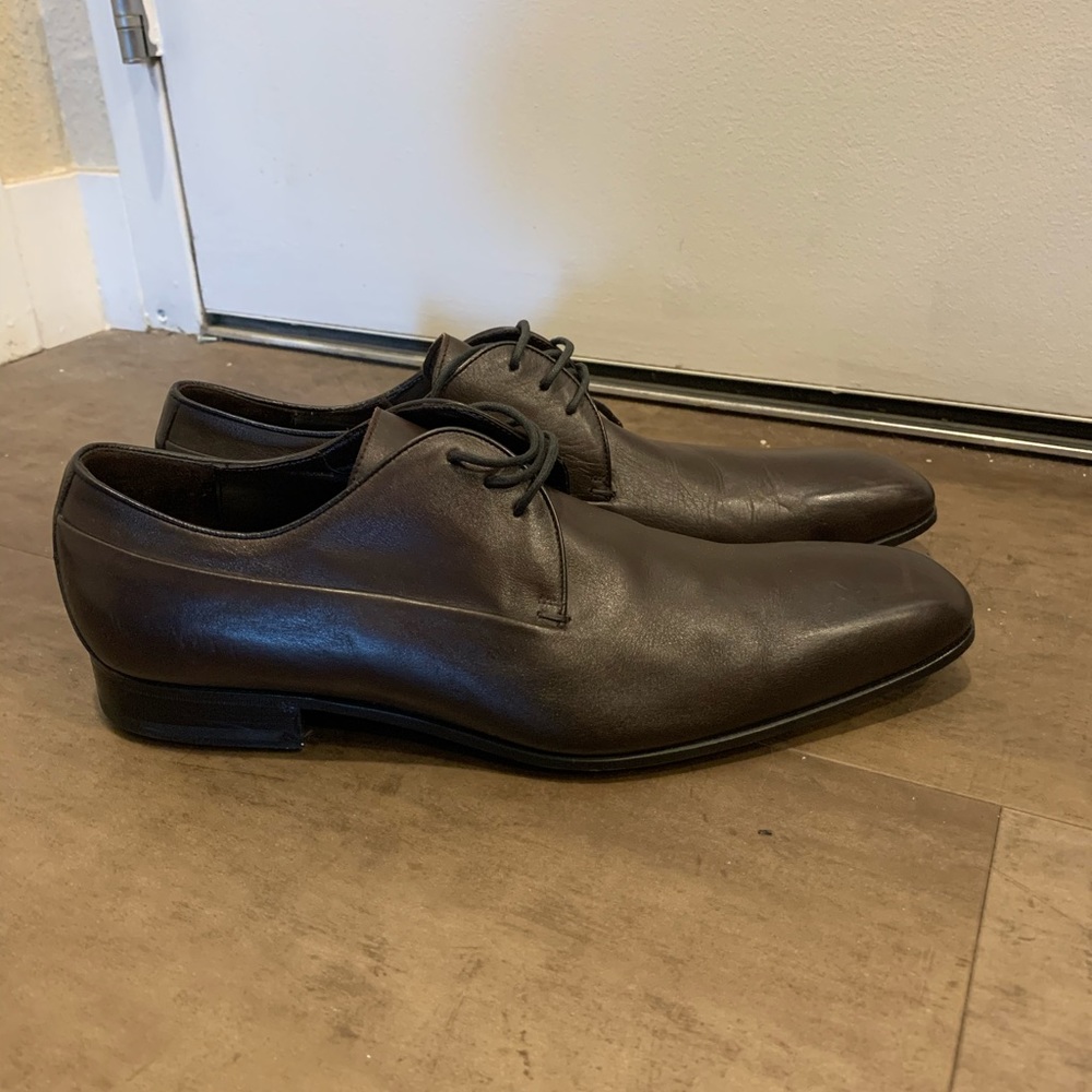 Gucci men’s Nappa silky leather lace-up shoes